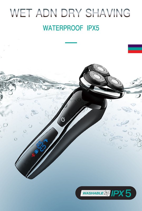 Electric Razor shaver washable waterproof IPX5 shaver with LED display