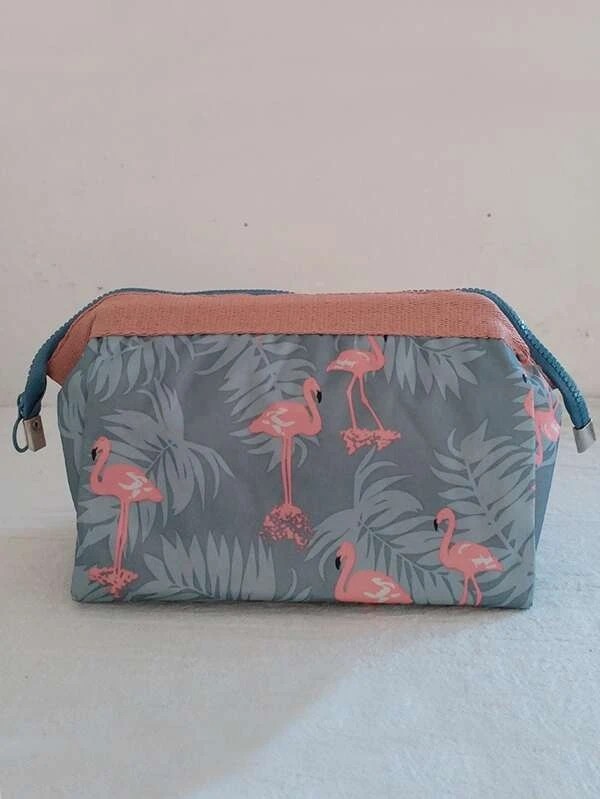 Flamingo Print Waterproof Makeup Storage Bag