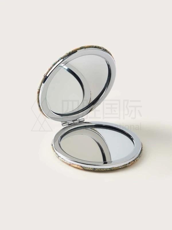 Floral Pattern Double-sided Mini Makeup Mirror