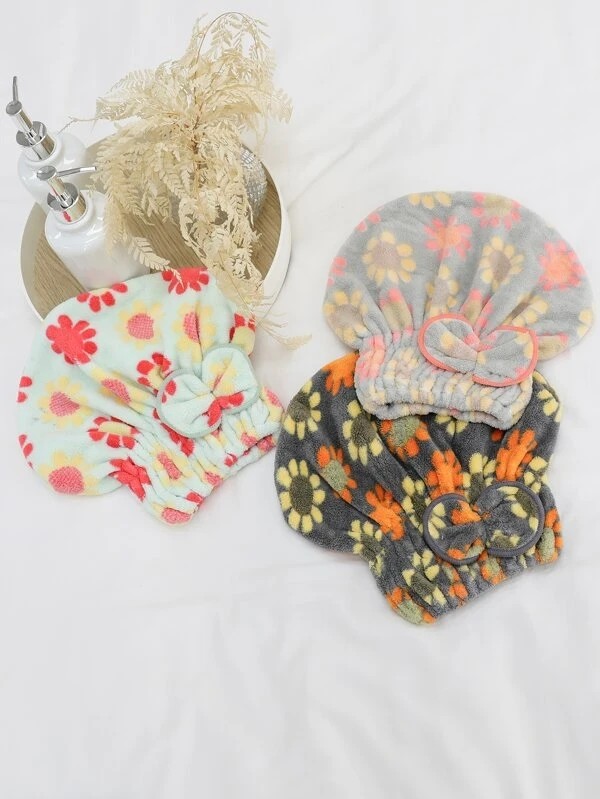 Flower Print Hair Drying towel