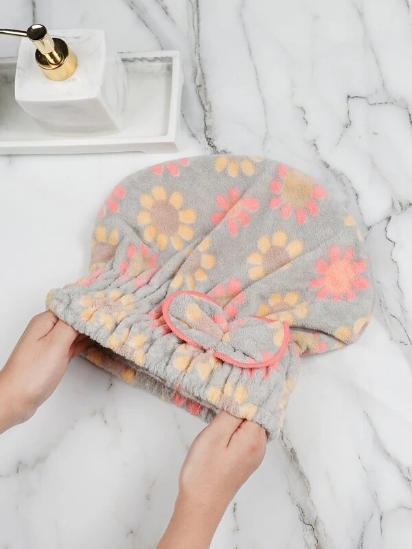 Flower Print Hair Drying towel