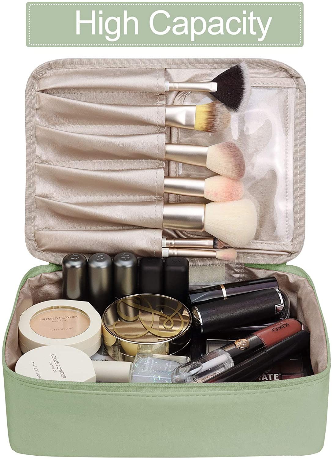 GREEN Peppermint reuse travel makeup bag