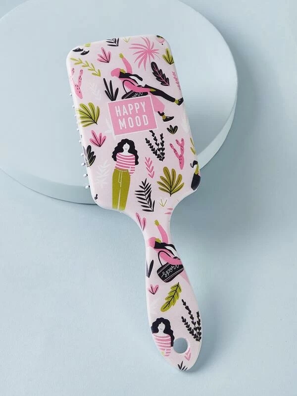 Girl & Plant Pattern Hair Comb