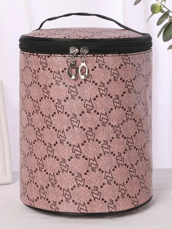 Graphic Cylinder Makeup Bag