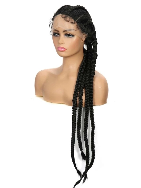 Lace Front Long Braided Synthetic Wig