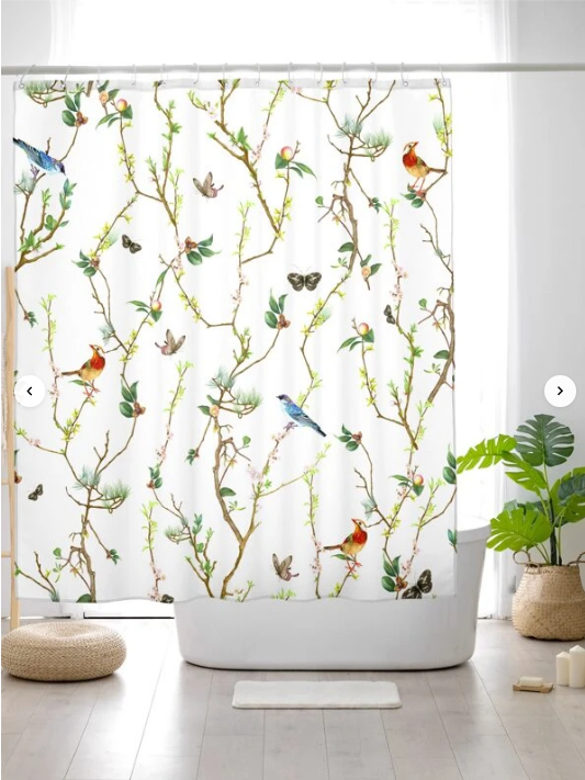 Leaf Print Shower Curtain