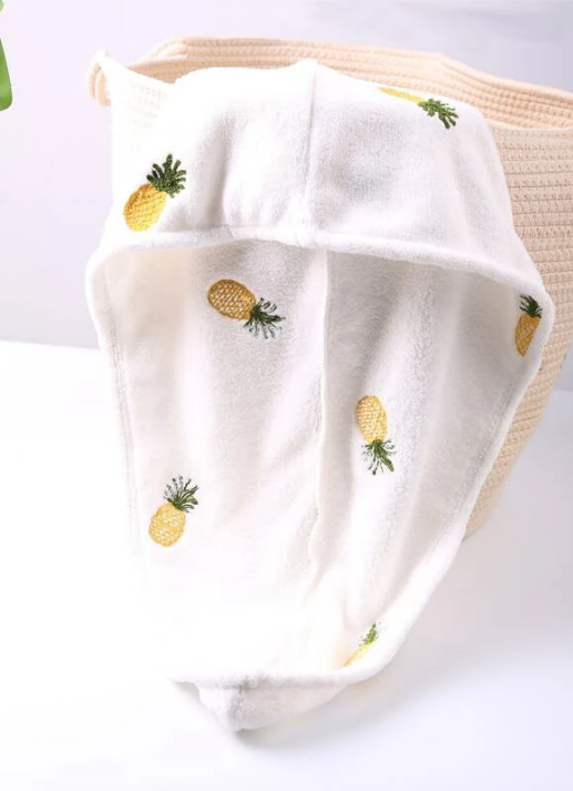 Lemon Embroidery Hair Drying Cap