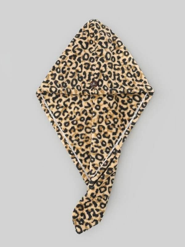  Leopard Hair Drying Cap