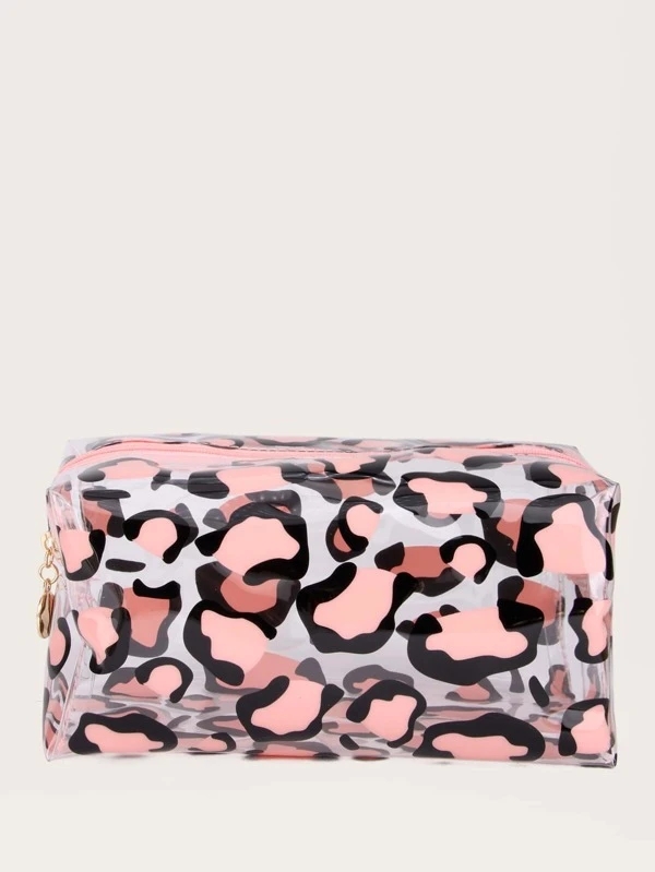 Leopard Pattern Clear Makeup Bag