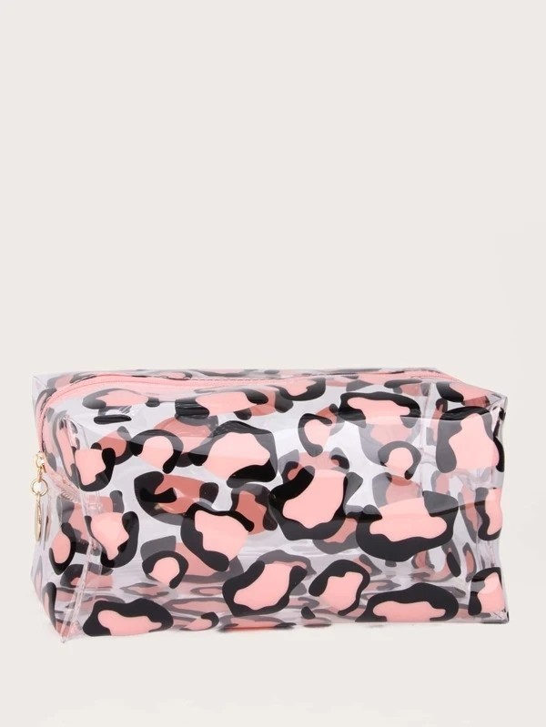 Leopard Pattern Clear Makeup Bag