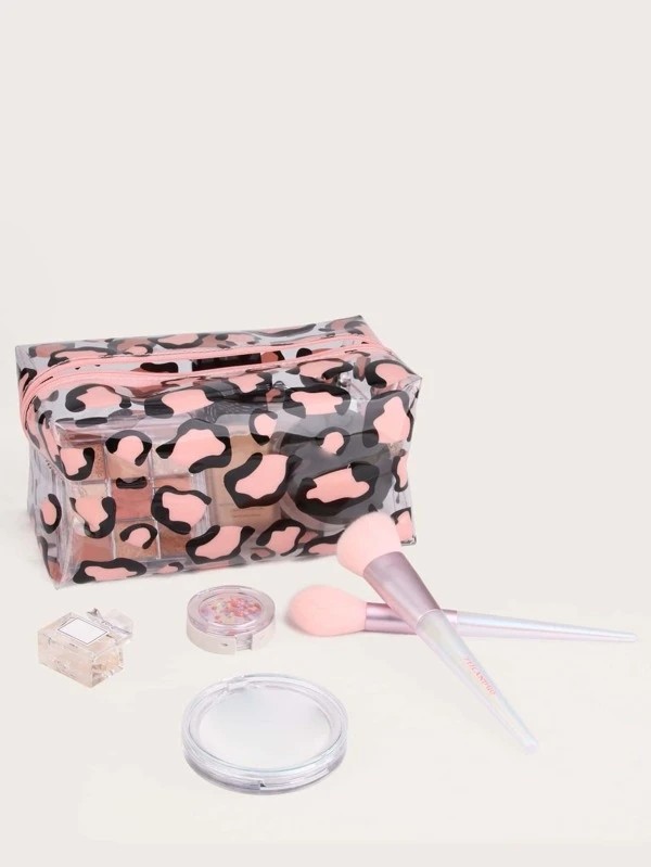 Leopard Pattern Clear Makeup Bag