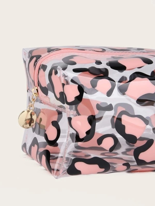 Leopard Pattern Clear Makeup Bag