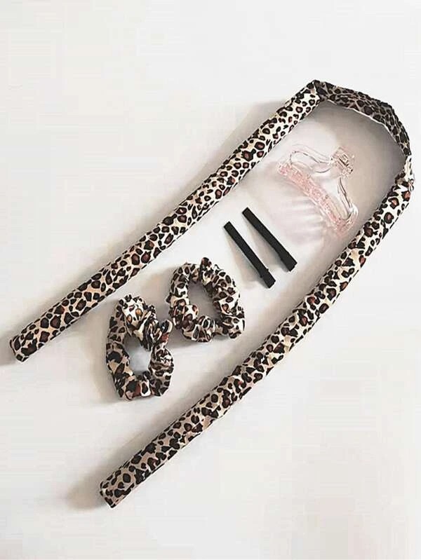  Leopard Print Hair Roller Tool Set