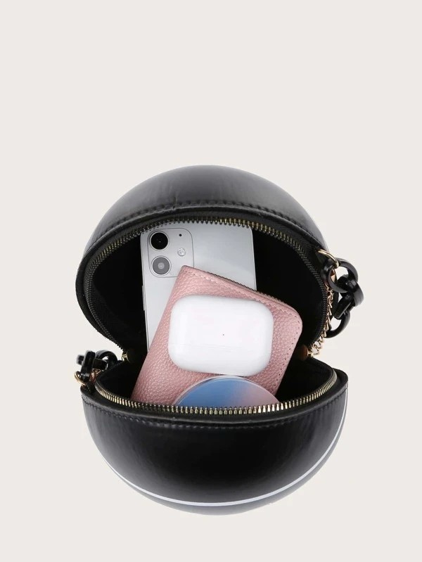 Letter Graphic Ball Design Satchel Bag