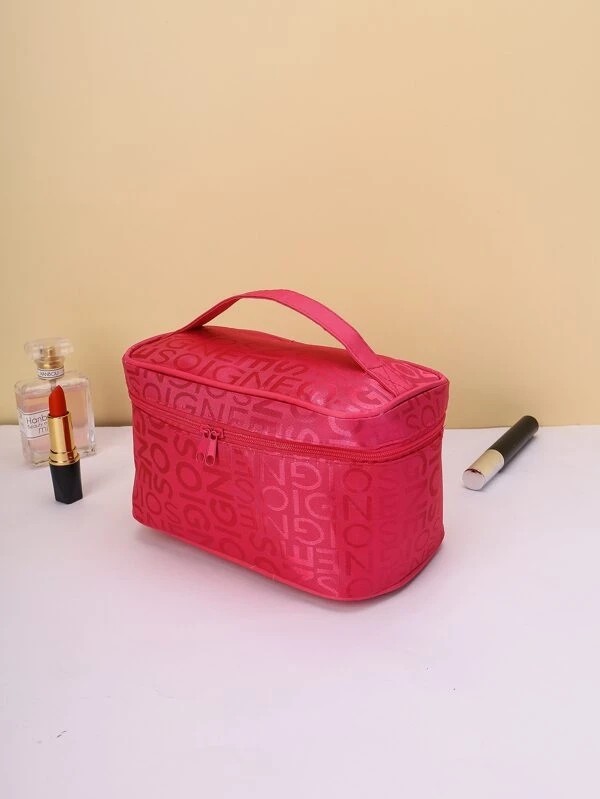 Letter Graphic Makeup Bag