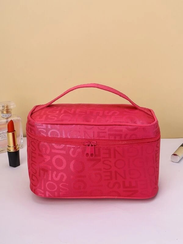 Letter Graphic Makeup Bag