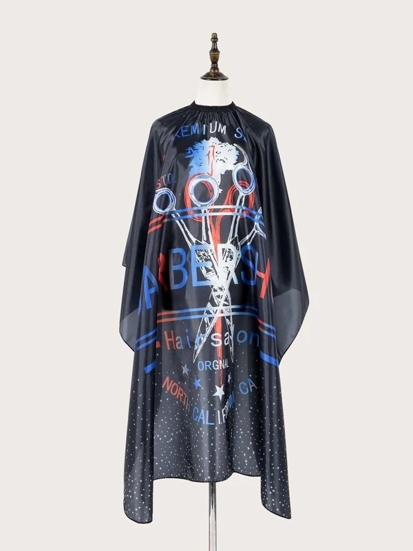 Letter Graphic Salon Haircut Cape