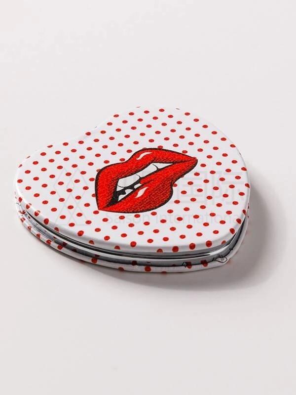 Lip Pattern Double-sided Makeup Mirror