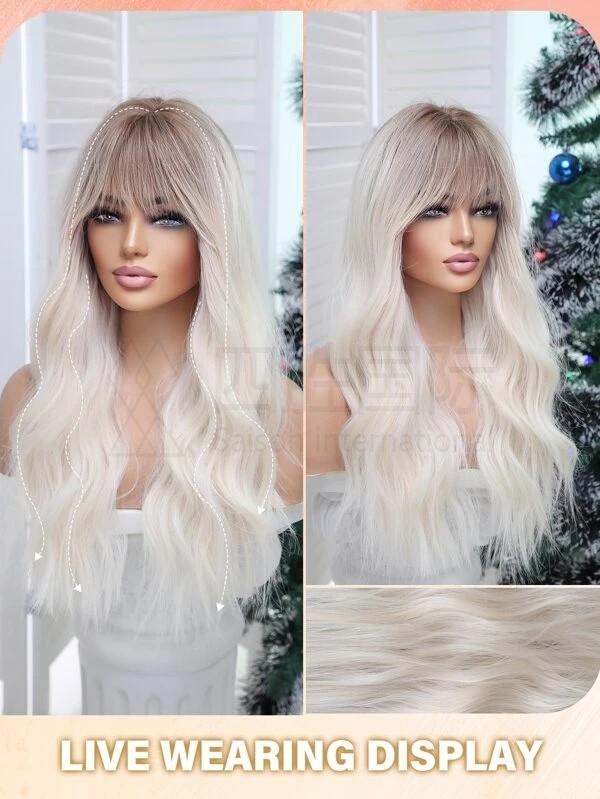 Long Curly Cosplay Synthetic Wig With Bangs