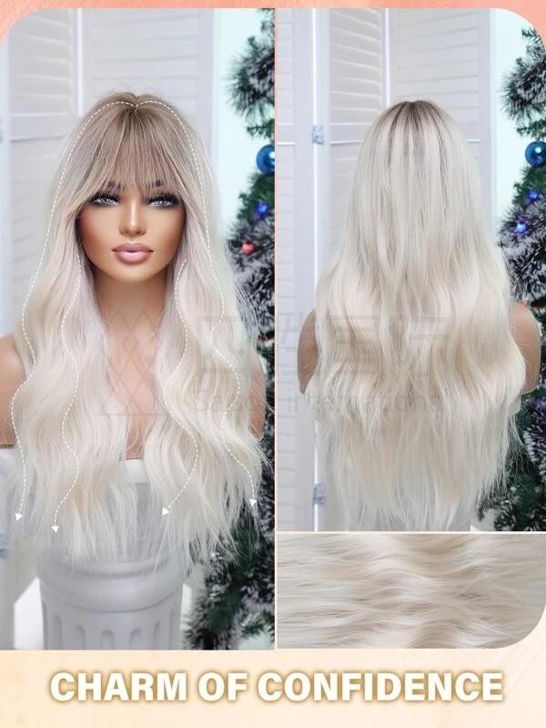 Long Curly Cosplay Synthetic Wig With Bangs