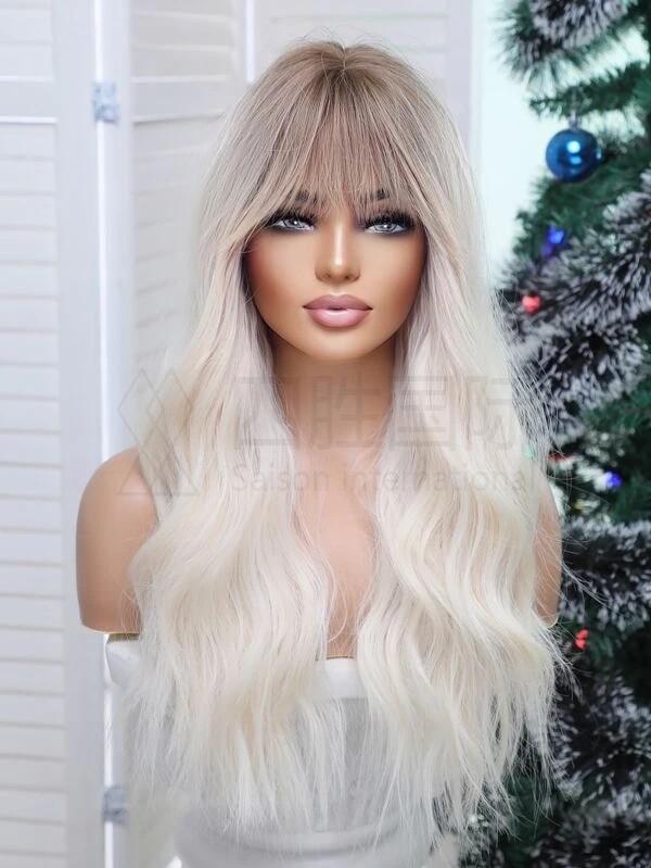 Long Curly Cosplay Synthetic Wig With Bangs