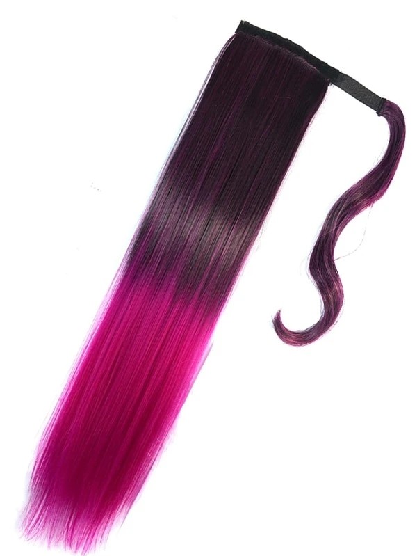 Magic Tape Long Ombre Straight Ponytail Synthetic Hair Extension1