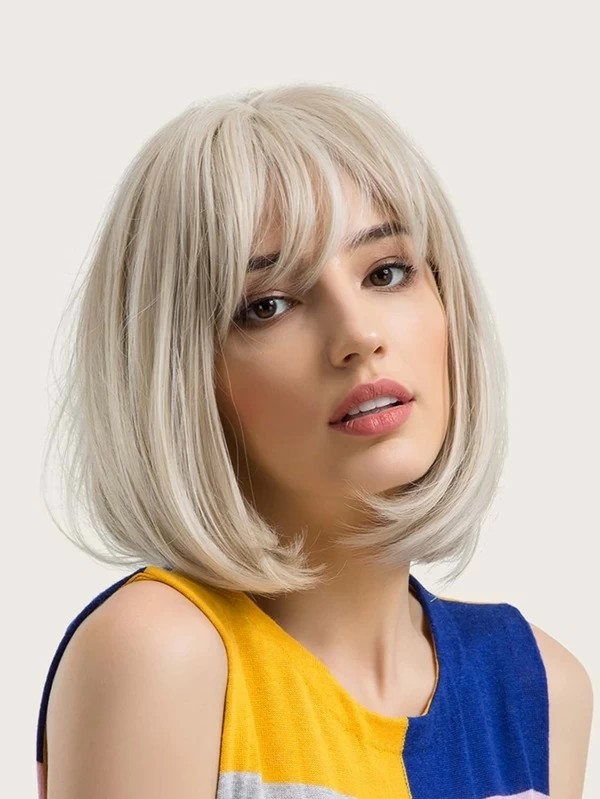 Natural Bob Wig With Bang1