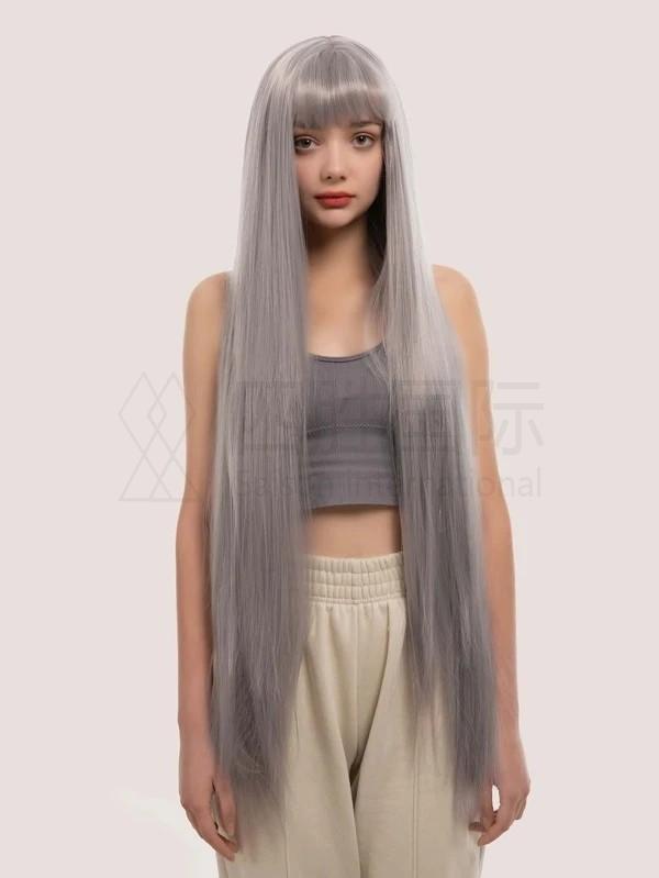 Natural Long Straight Wig With Bangs