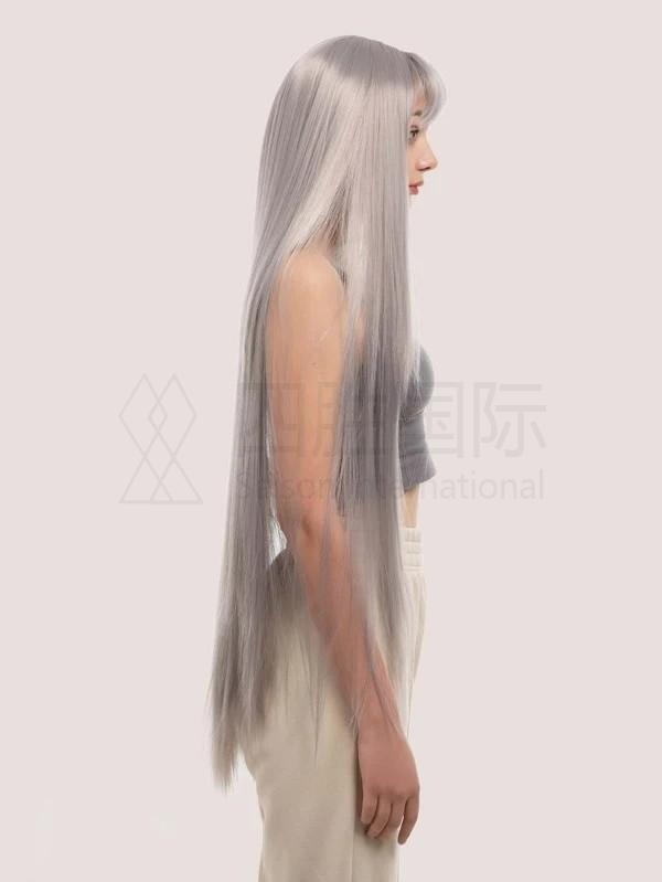 Natural Long Straight Wig With Bangs