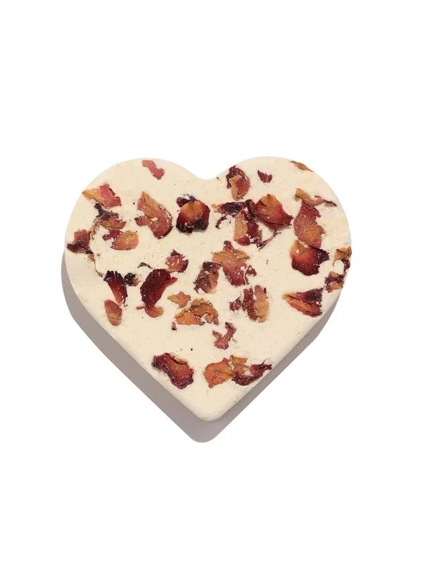 Natural Rose Scented Heart Shaped Bath Bomb