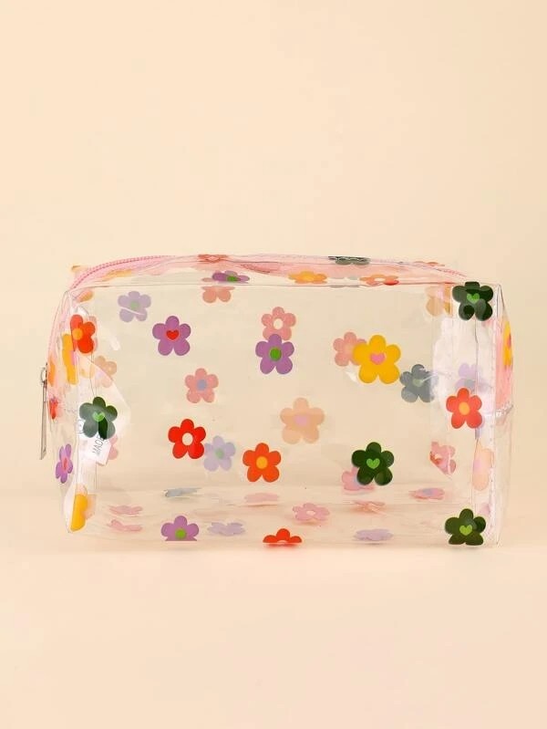 Painted Clear Square Makeup Bag