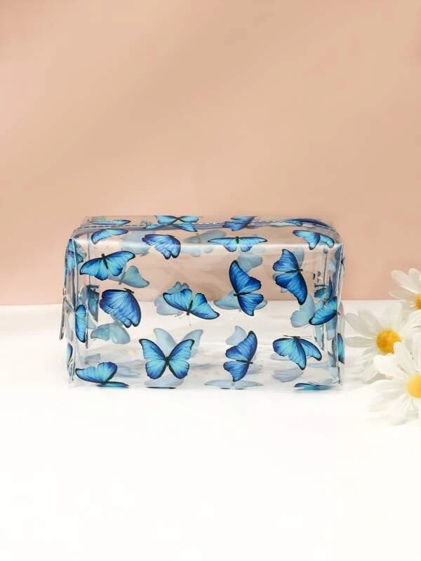 Painted Clear Square Makeup Bag