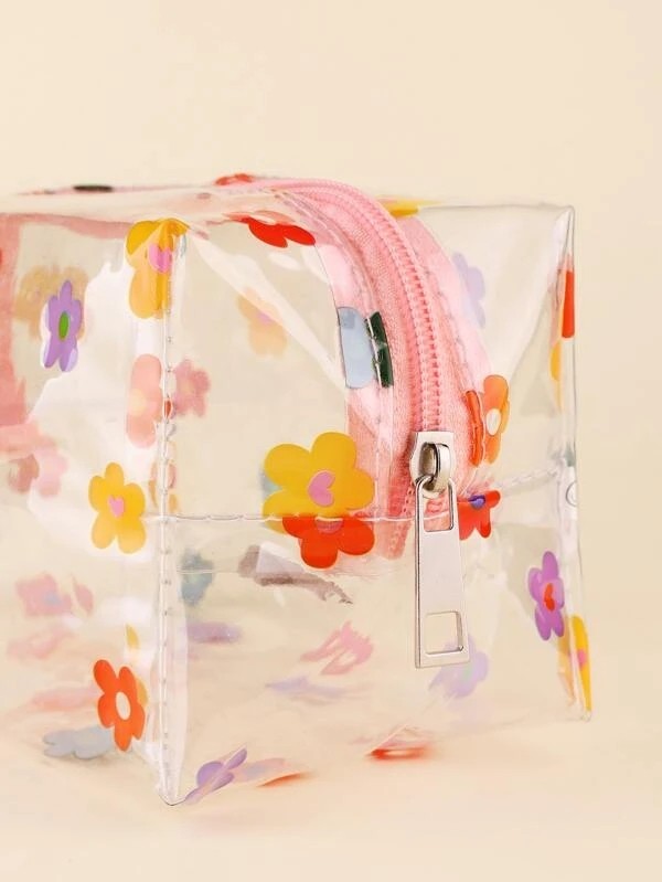 Painted Clear Square Makeup Bag