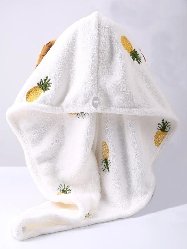 Pineapple Embroidery Hair Drying Cap