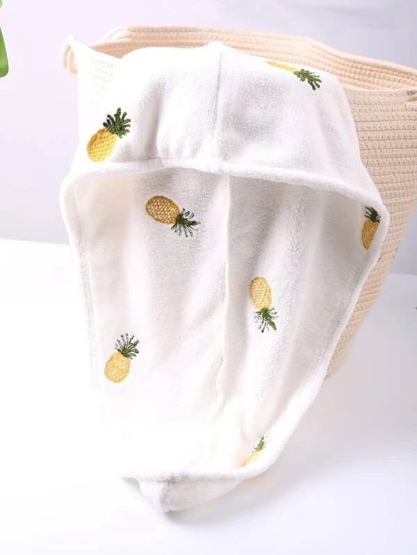 Pineapple Embroidery Hair Drying Cap