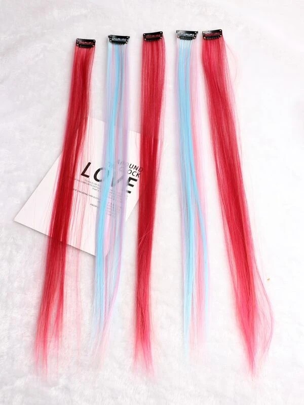 ROMWE 5pcs Long Straight Synthetic Hairpiece