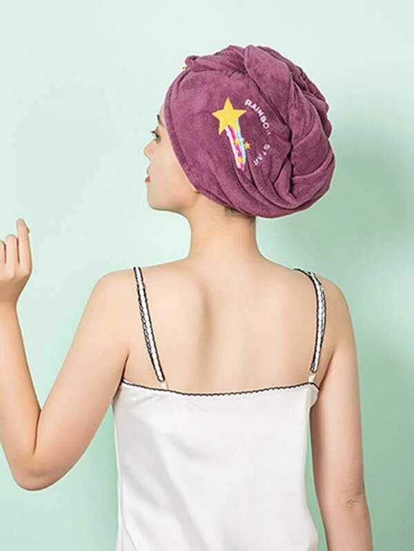 Rainbow Embroidery Dry Hair Cap