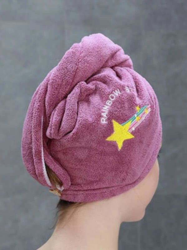 Rainbow Embroidery Dry Hair Cap