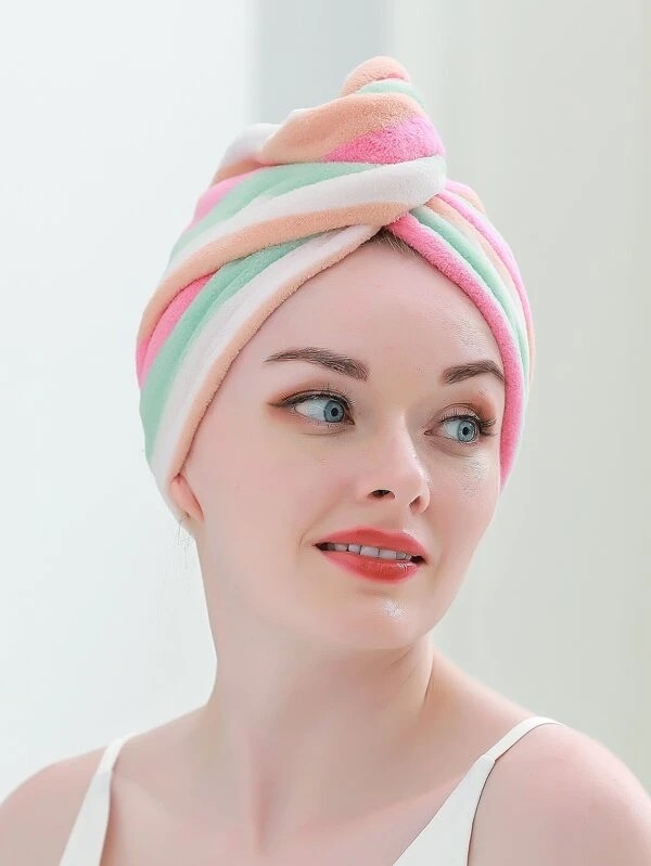 Rainbow Stripe Pattern Hair Drying Cap