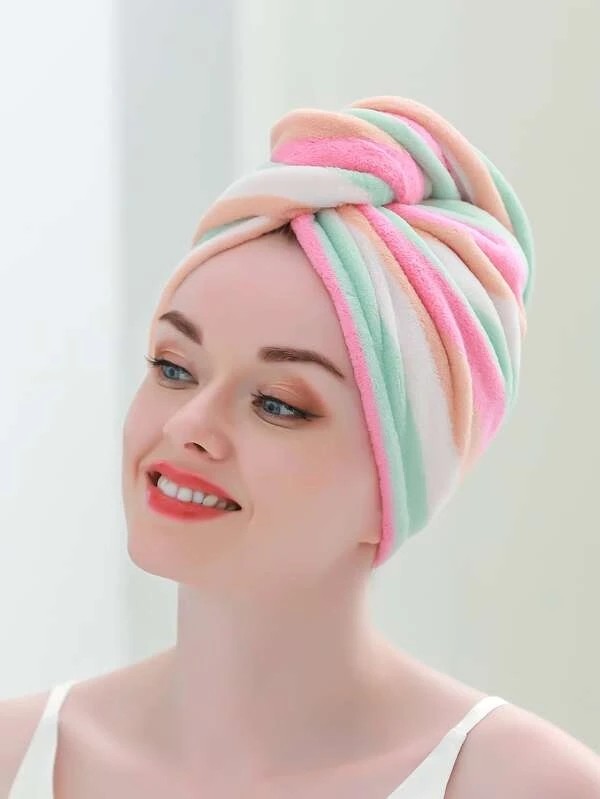 Rainbow Stripe Pattern Hair Drying Cap