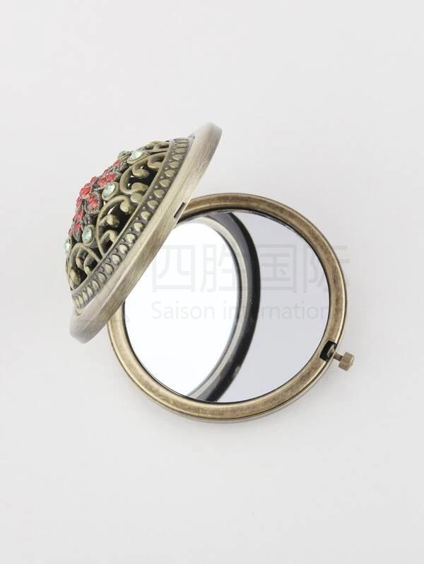 Round Folding Makeup Mirror 1pc Random Color