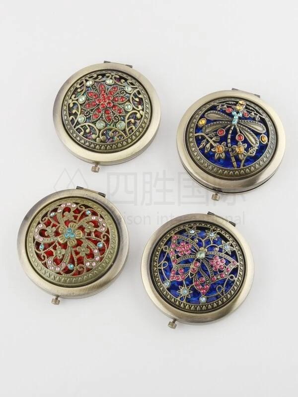 Round Folding Makeup Mirror 1pc Random Color