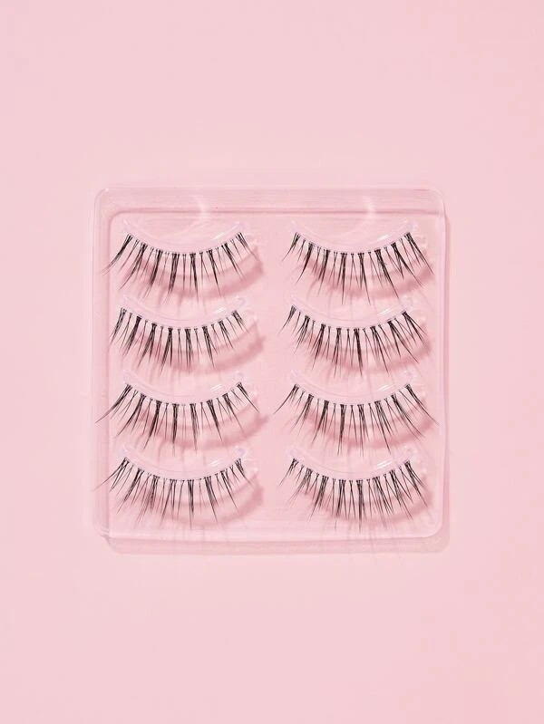 Simulated three-dimensional fibrous false eyelashes