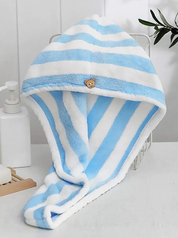 Striped Pattern Hair Towel