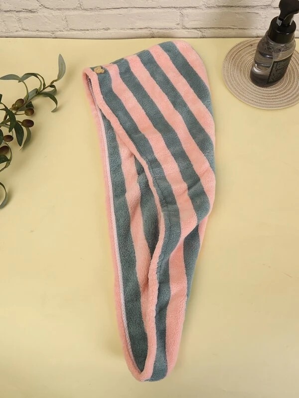 Striped Pattern Hair Towel