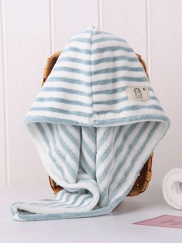 Striped Print Hair Drying Towel