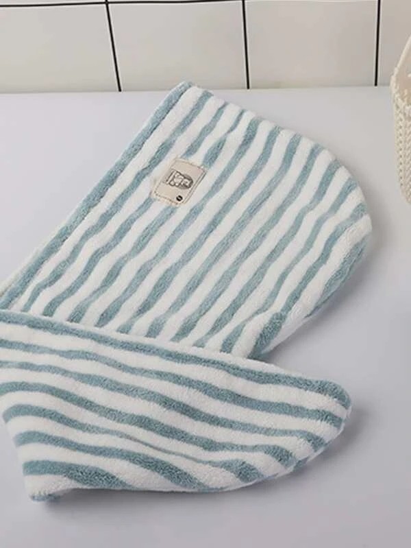 Striped Print Hair Drying Towel