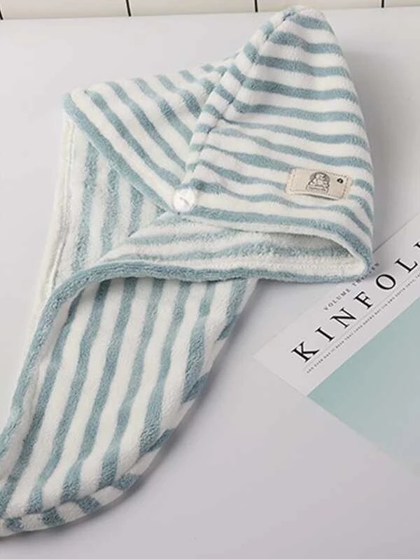 Striped Print Hair Drying Towel