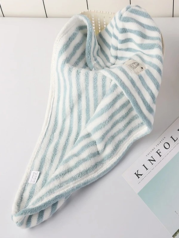 Striped Print Hair Drying Towel